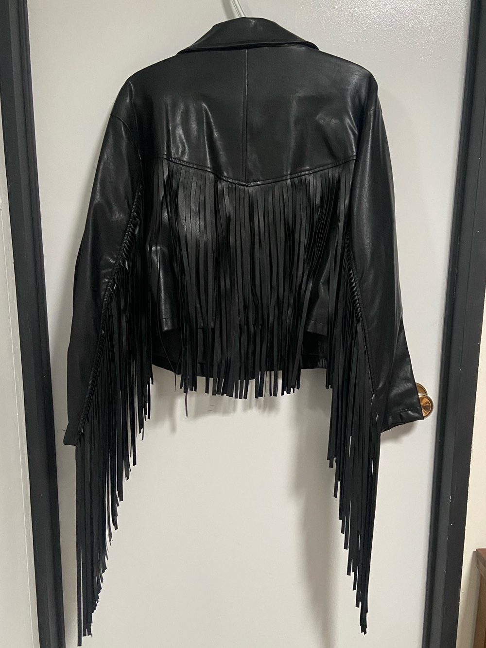 Current Mood Faux Leather Fringe Jacket - Picture 2 of 6